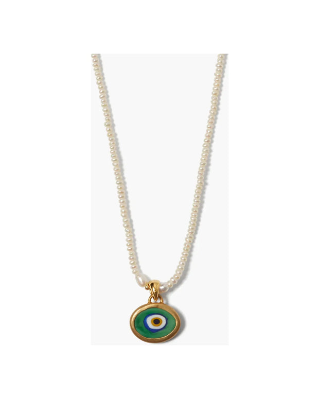 Clay evil eye necklace