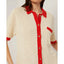 Onia Button Up Shirt - Red and beige oversized top 