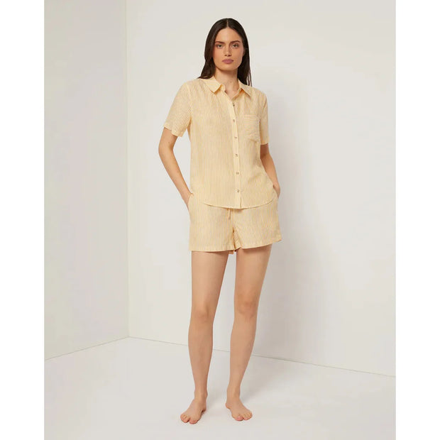 Onia Air Linen Short Sleeve Set Button Up 