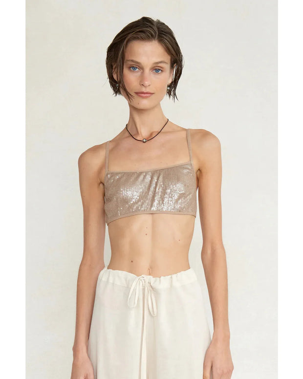 chan luu STELLA SEQUIN BRALETTE NUDE 