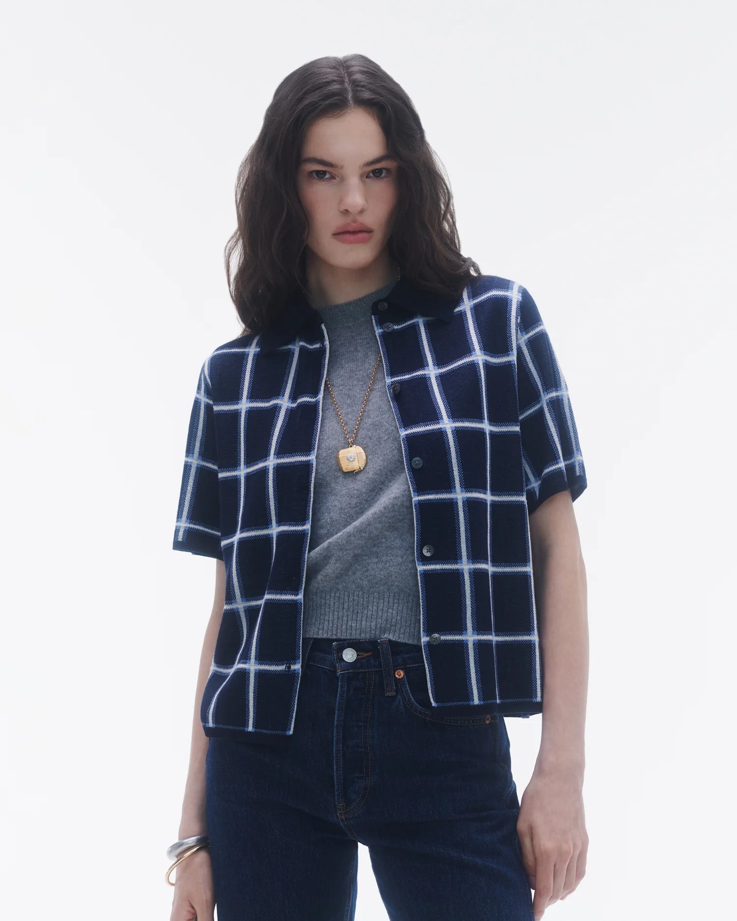 Guest in Residence Picnic Plaid Shirt Button Uo 