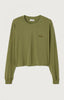 american vintage - american vintage pymaz tshirt womens - pym02bh24 - cropped long sleeve green tee 