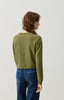 american vintage - american vintage pymaz tshirt womens - pym02bh24 - cropped long sleeve green tee 