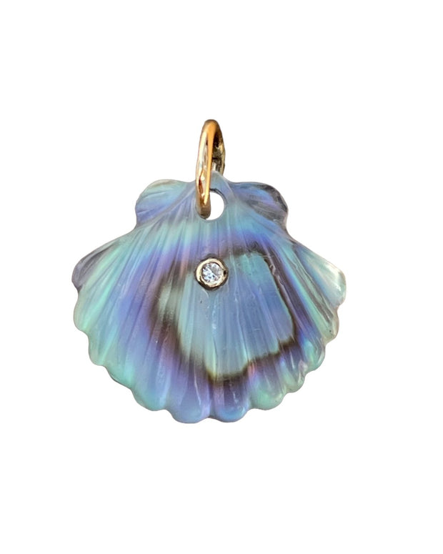 Luminescent Scallop Shell with Diamond