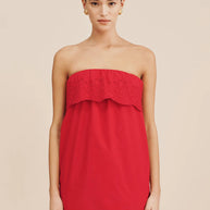 Posse Beryl Strapless Mini Dress - Red Mini Dress- Holiday Mini Dress- Strapless Mini Dress - Posse 