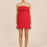 Posse Beryl Strapless Mini Dress - Red Mini Dress- Holiday Mini Dress- Strapless Mini Dress - Posse 