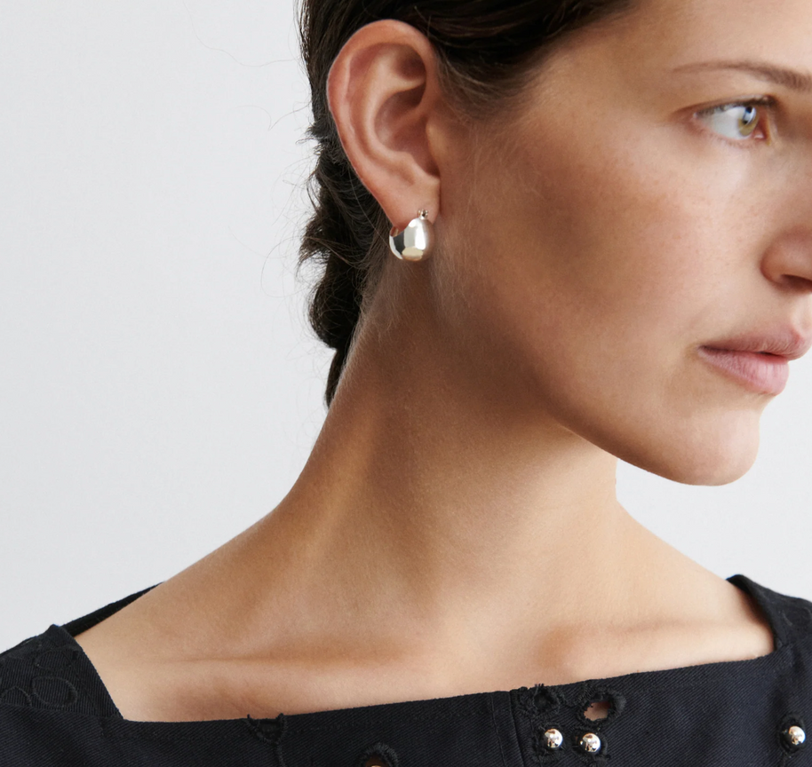 Rachel Comey Baby Keel Hoop Silver, Rachel Comey Earrings, Small Silver Hoops, Silver Huggies 