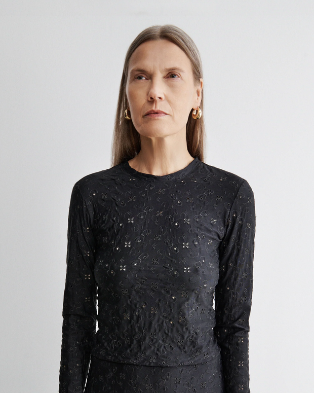 Rachel Comey Tannica Top, Rachel Comey Black Tops, Long Sleeve Black Top 