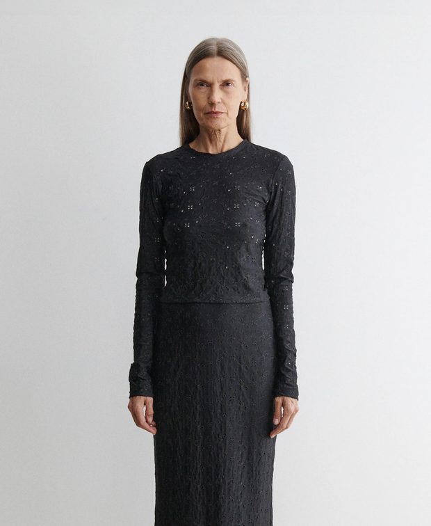 Rachel Comey Tannica Top, Rachel Comey Black Tops, Long Sleeve Black Top 