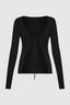 St. Agni Rouleau Reversible Knit Top - Black Long Sleeve