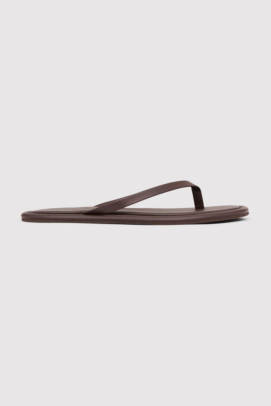 St. Agni Flip Flop - Chocolate Brown - Leather evening flip flop 