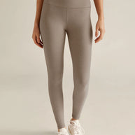 Beyond Yoga Birch Heather Spacedye Caught in The Midi High Waisted Legging Beige 