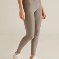 Beyond Yoga Birch Heather Spacedye Caught in The Midi High Waisted Legging Beige 