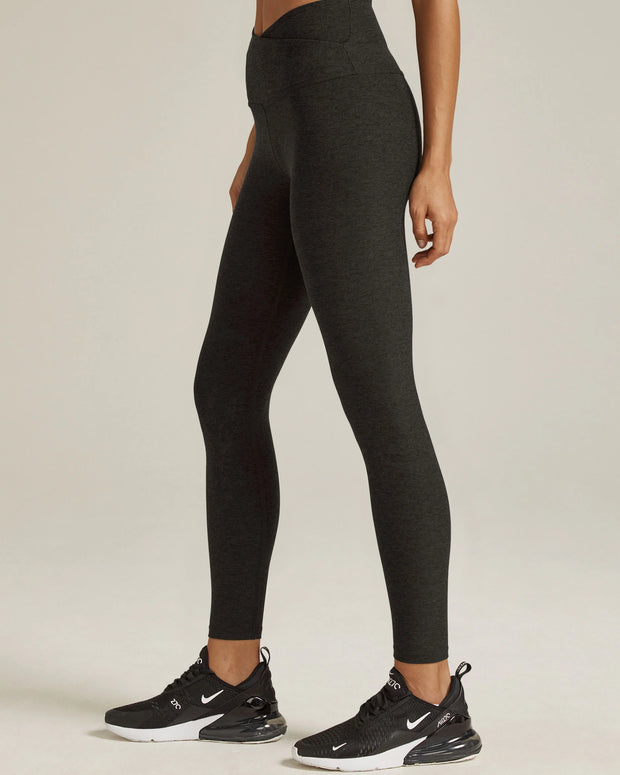 Beyond Yoga Darkest Night Spacedye At Your Leisure High Waisted Midi Legging Black Beyond Yoga Legging 