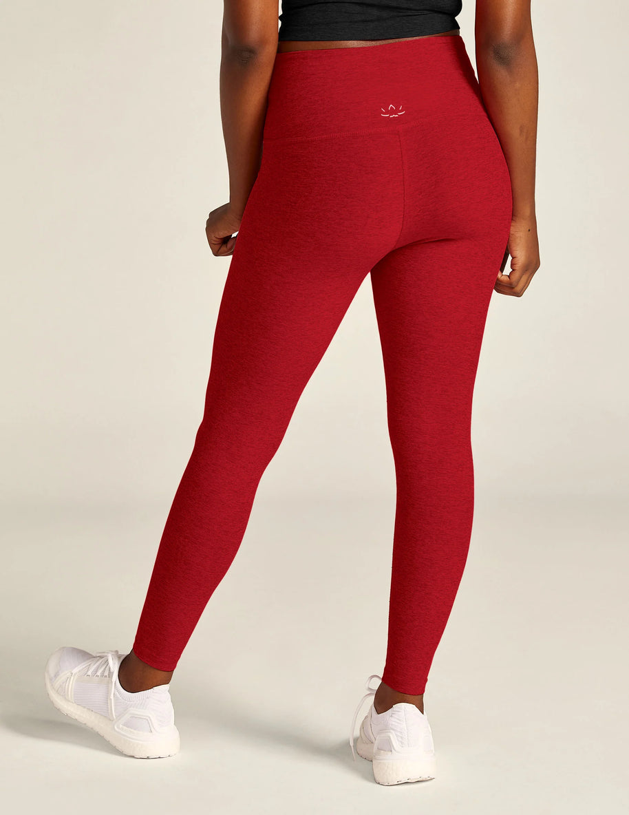 Spacedye at your leisure high waisted leggings ruby red 