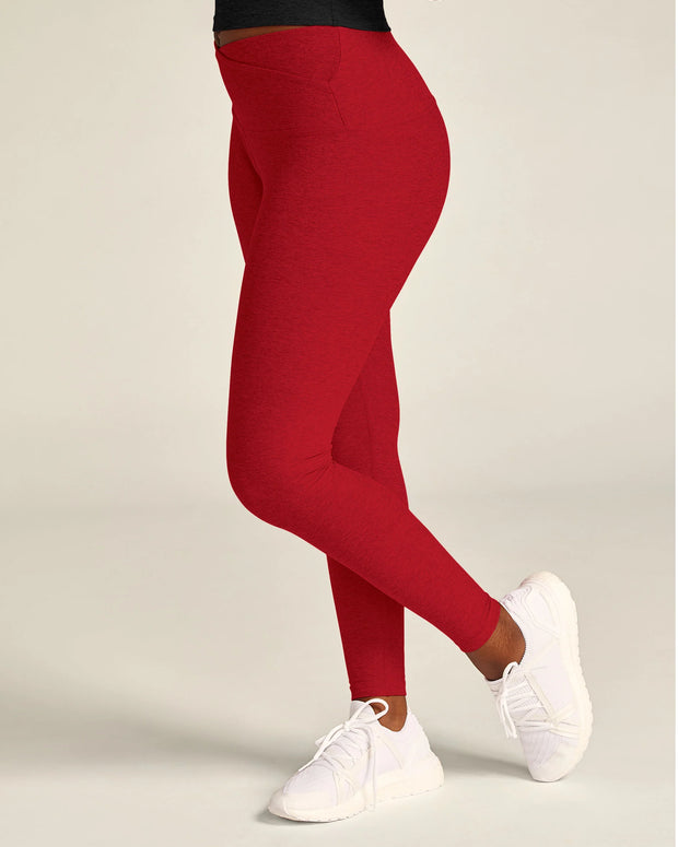 Spacedye at your leisure high waisted leggings ruby red 