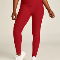 Spacedye at your leisure high waisted leggings ruby red 