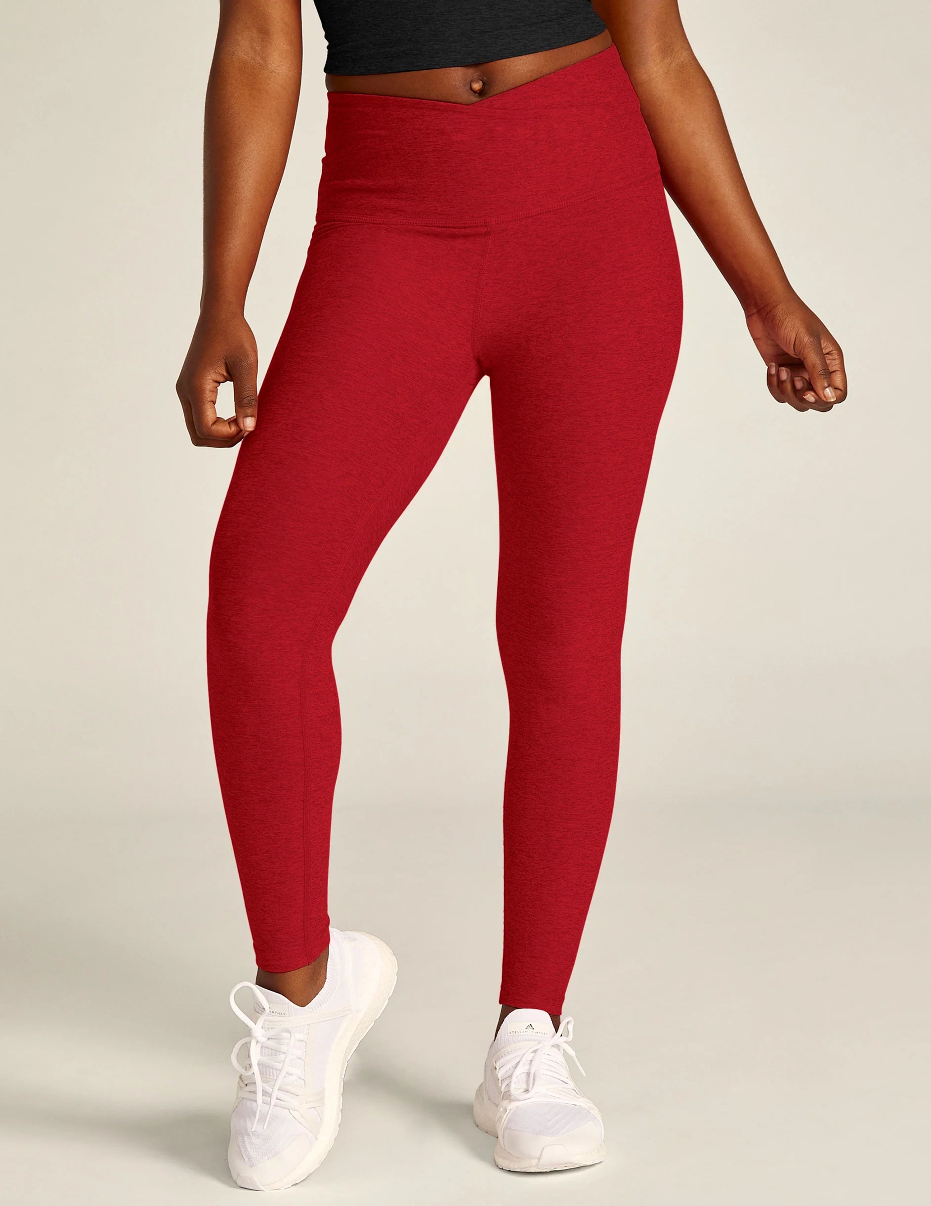 Spacedye at your leisure high waisted leggings ruby red 