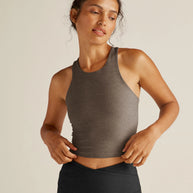 Beyond Yoga Spacedye Refocus Cropped Tank in Soft Umber Heather 