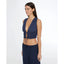 Air Linen Navy Crop Top Tie Front - Onia 