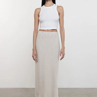 Enza Costa - Silk Ribbed Cropped Tank - White Cropped Tank