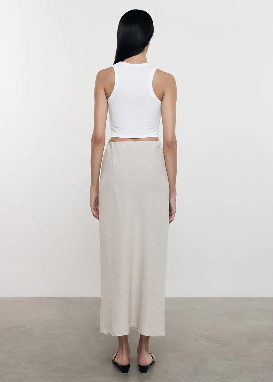 Enza Costa - Silk Ribbed Cropped Tank - White Cropped Tank