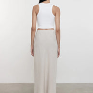 Enza Costa - Silk Ribbed Cropped Tank - White Cropped Tank