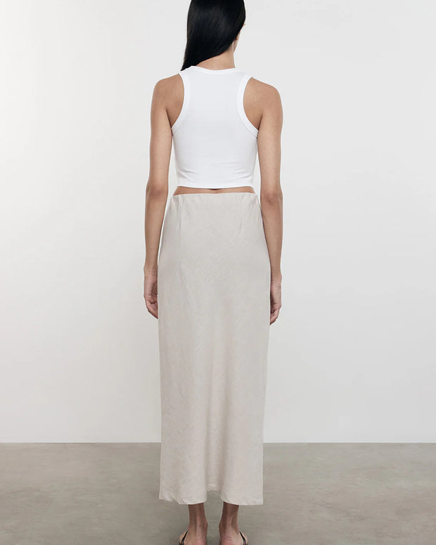 Enza Costa - Silk Ribbed Cropped Tank - White Cropped Tank