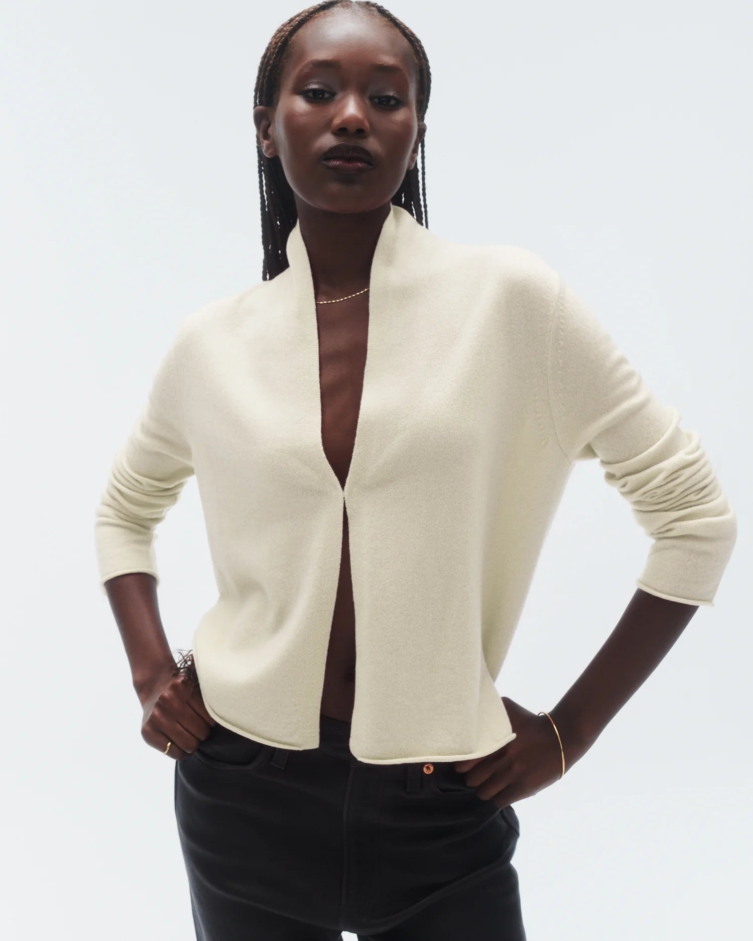 Guest in Residence Stealth Cardigan in Cream 