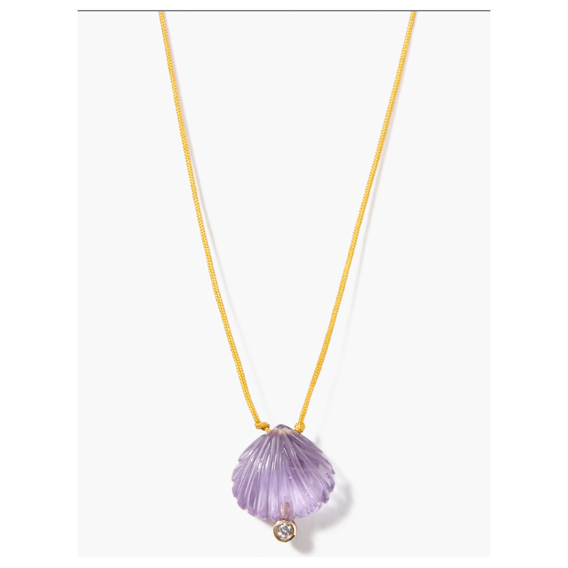 chan luu shell necklace - Diamond chan luu necklace - amethyst necklace