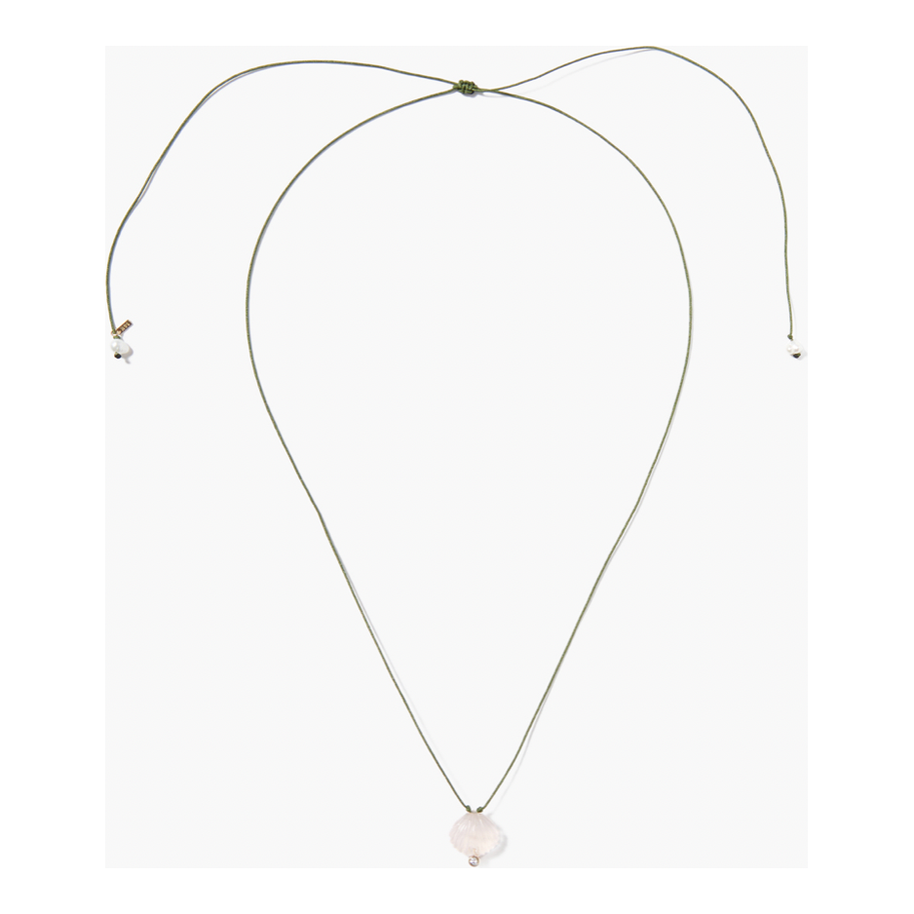 Chan luu rose quartz diamond shell necklace - chan luu jewelry 