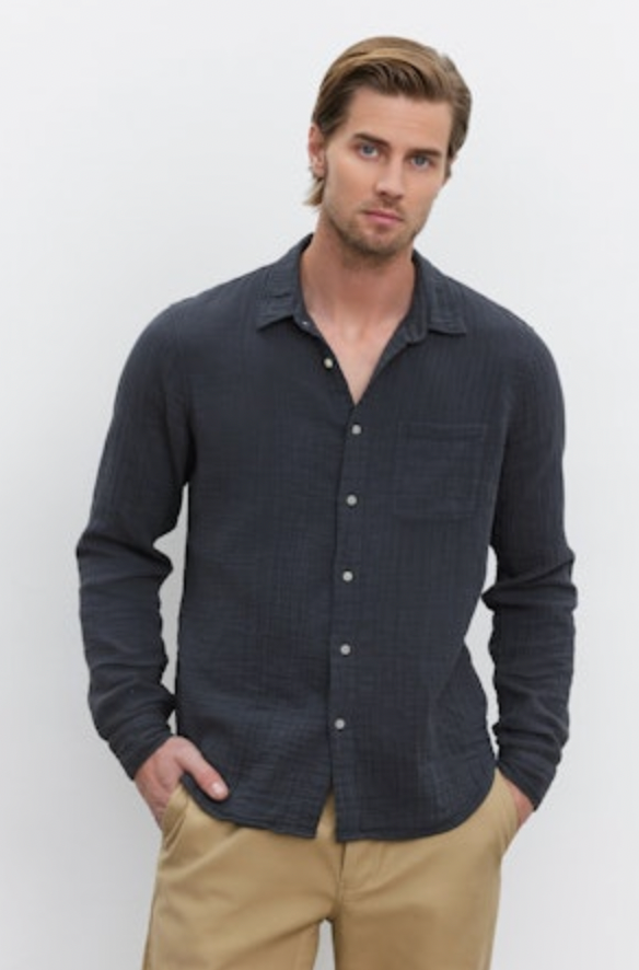 Elton Cotton Gauze Button-Up Shirt