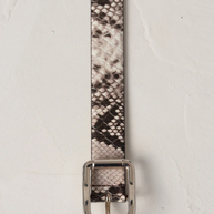 déhanche mija snake animal embossed belt - mija belt silver - minimalist animal print belt 