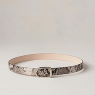 déhanche mija snake animal embossed belt - mija belt silver - minimalist animal print belt 