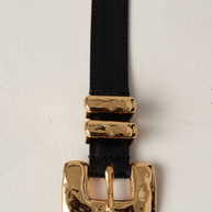 déhanche tetra hammered rectangle belt - tetra belt black and gold 