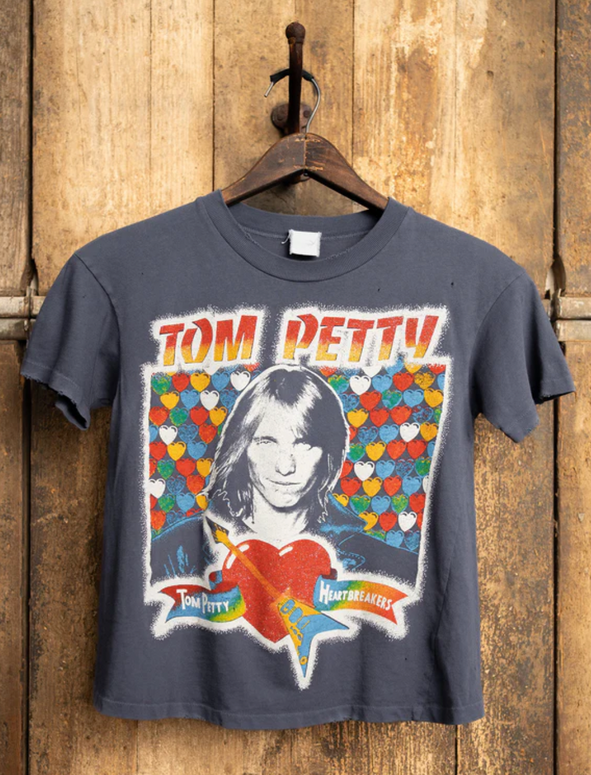 made worn - madeworn - vintage style crop top - tom petty heartbreakers - rock tshirt - band tee 