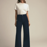 favorite daughter mischa cord wide leg pant navy - corduroy navy pant 