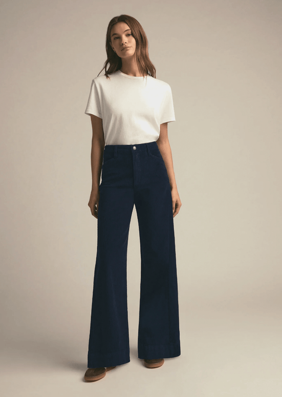 favorite daughter mischa cord wide leg pant navy - corduroy navy pant 