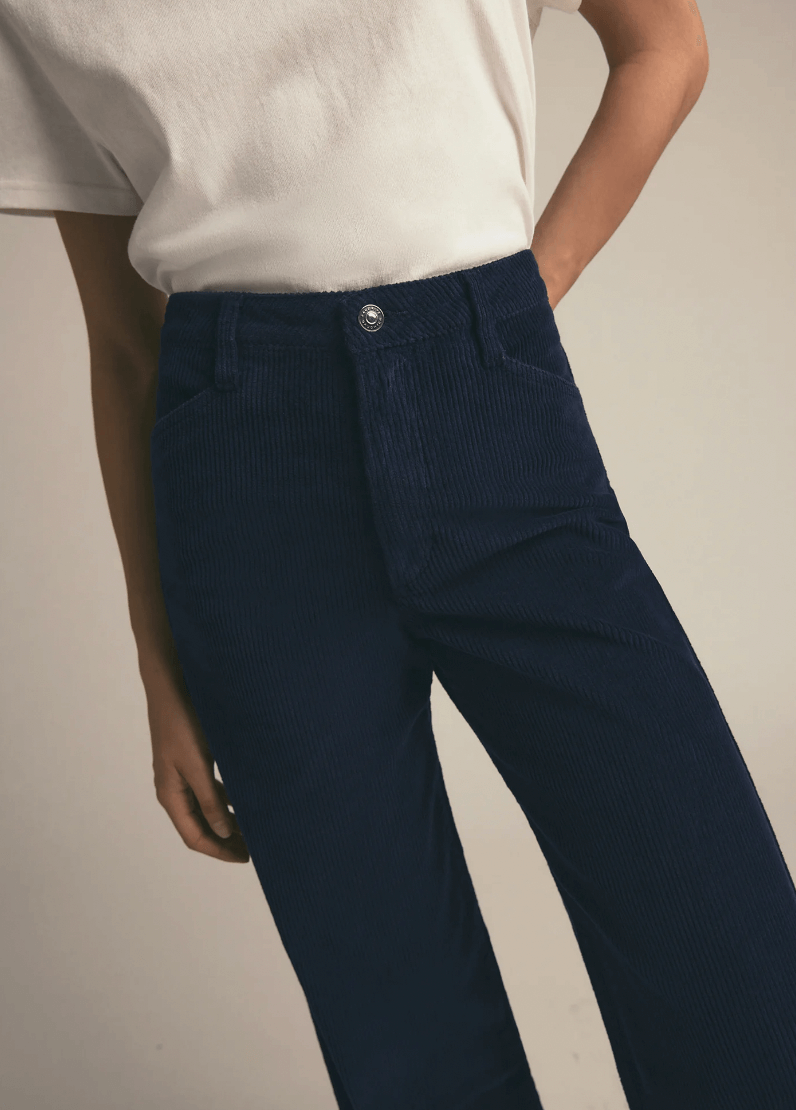 favorite daughter mischa cord wide leg pant navy - corduroy navy pant 