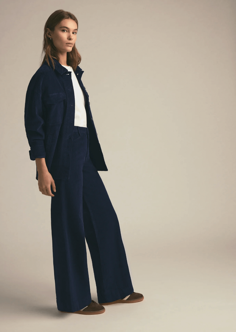 favorite daughter mischa cord wide leg pant navy - corduroy navy pant 