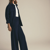 favorite daughter mischa cord wide leg pant navy - corduroy navy pant 