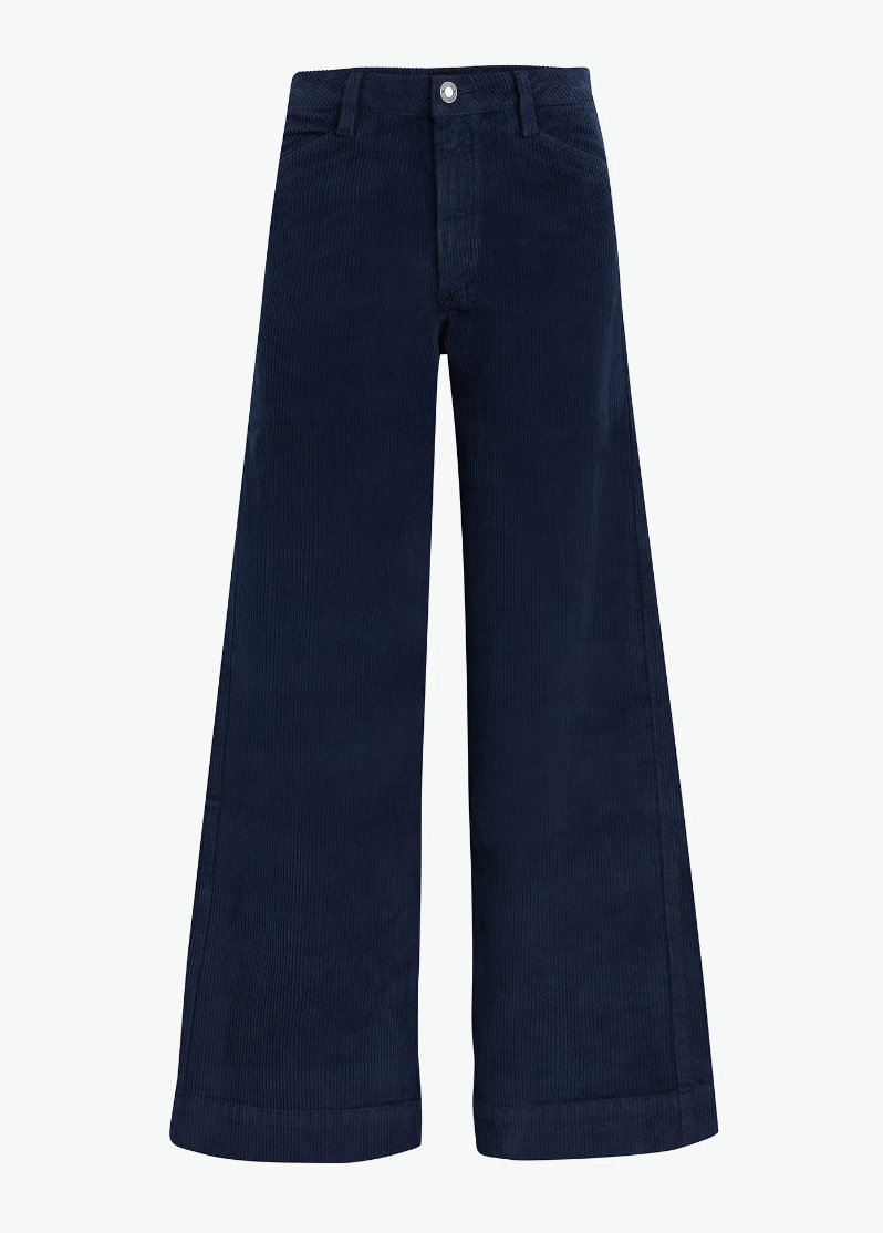 favorite daughter mischa cord wide leg pant navy - corduroy navy pant 