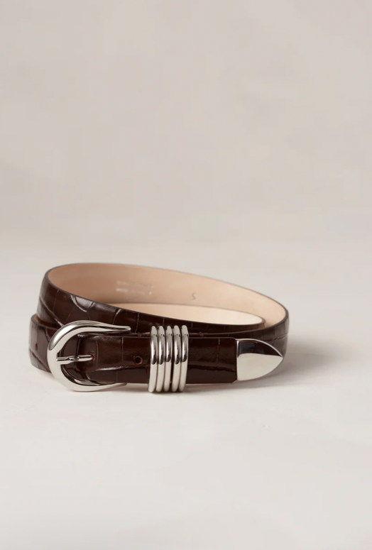 dehanche - déhanche belt - hollyhock croc brown silver