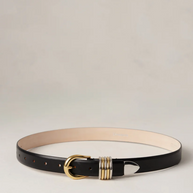 Déhanche Hollyhock Mixed Metal Belt Black, Womens Designer Belts