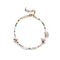 Fiesta Shell Anklet Anni Lu - mixed colored glass anklet with shells