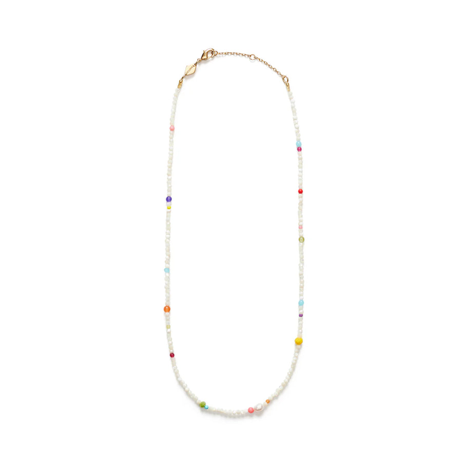 Confetti Gem Necklace Anni Lu - Shell (MOP), Sea Bamboo (Ecklonia Maximal, Amethyst, Jade, Composite Turquoise, Jasper and Glass Beads necklace