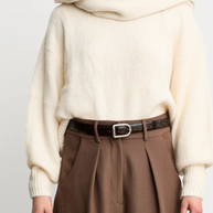 Dehanche Mija Coco Belt - Chocolate brown minimalist belt - everyday classic belt 