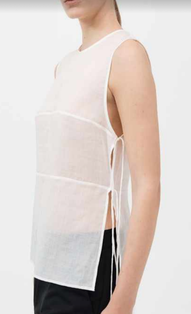 Semi Sheer Patchwork Top | Salt