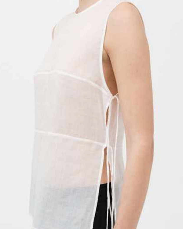 Semi Sheer Patchwork Top | Salt