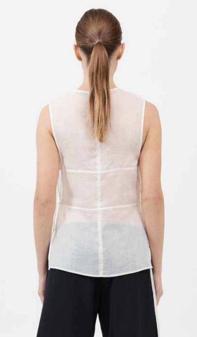 Semi Sheer Patchwork Top | Salt